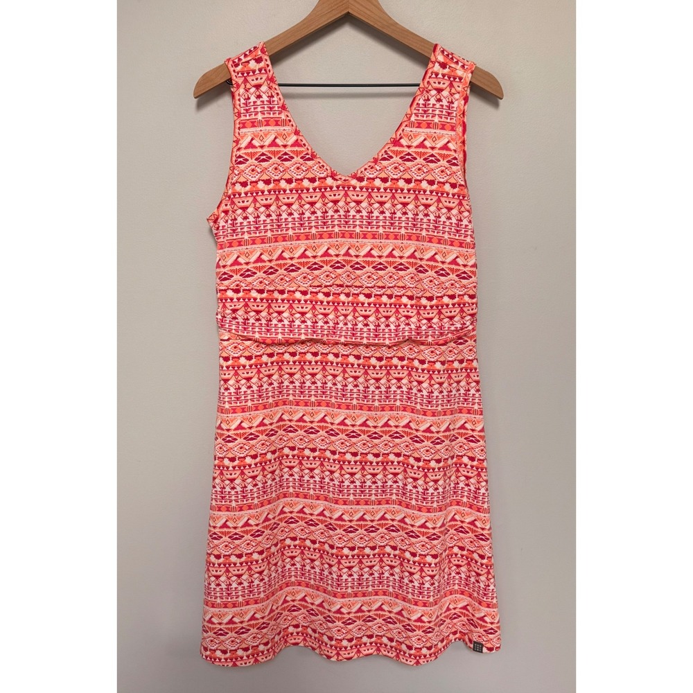 Title Nine Breeze Sleeveless Dress Womens L Geometric Tribal Print V-Neck Active
